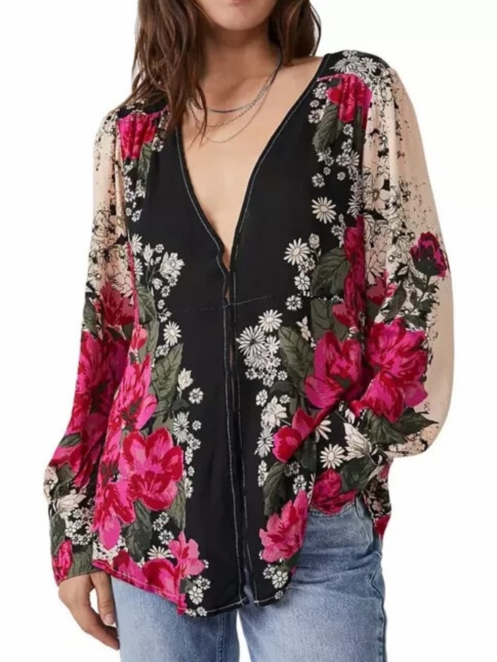 NWT Free People Mikayla Floral Printed Tunic